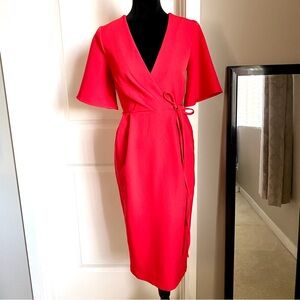 ⭐️🍄5/$20 asos new faux wrap midi dress women’s size 2 wedding guest night out
